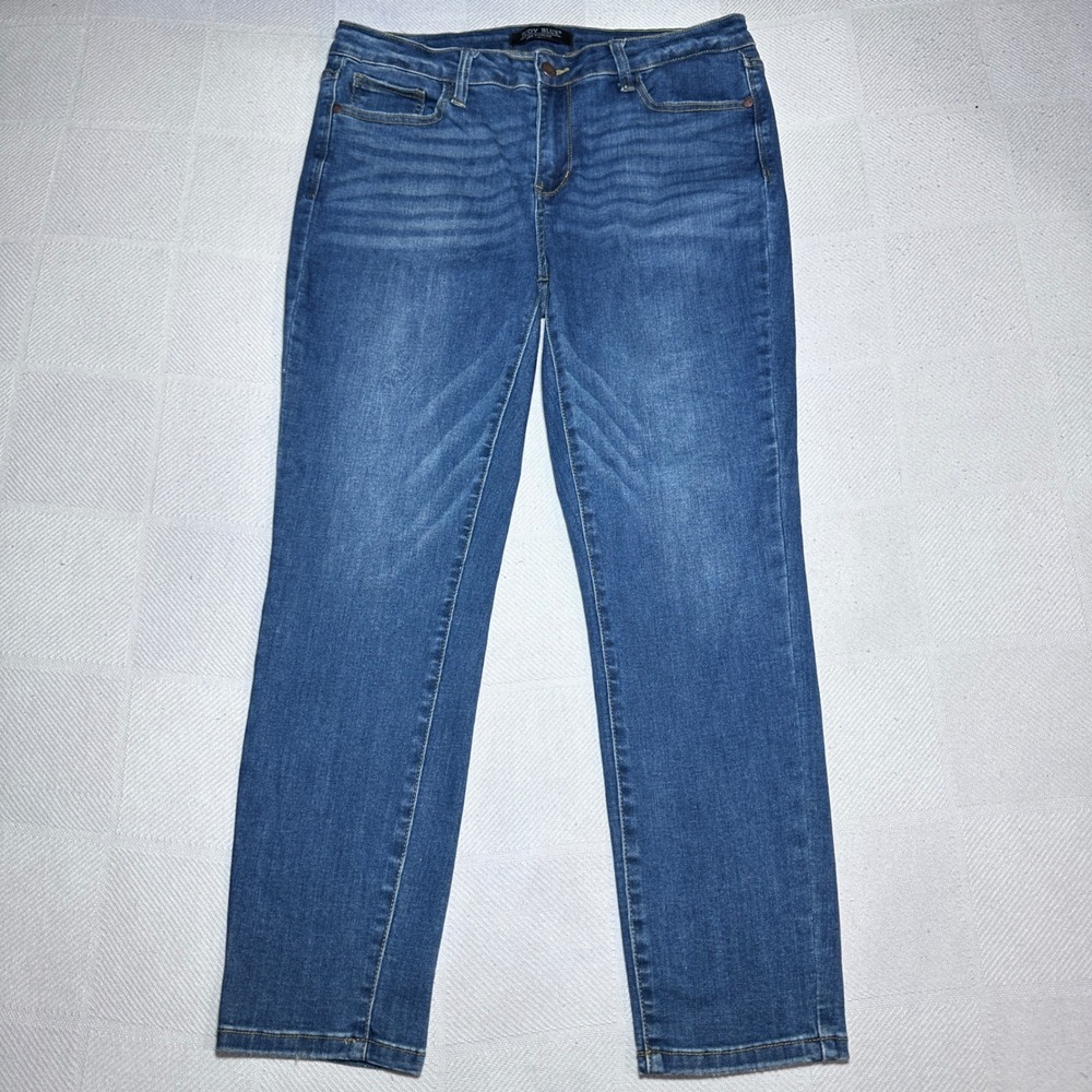 Judy Blue Relaxed Fit Jeans Womens 31 Mid Rise Stretch Denim Medium Wash‎ Blue